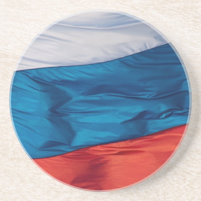 Waving Flag of Russia Drink Coaster (Front)