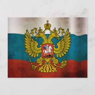 Waving flag of Russia Postcard