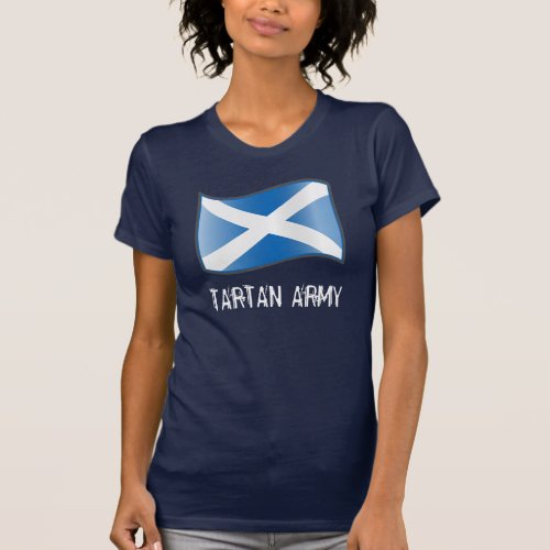 Waving Flag of Scotland Tartan Army T_Shirt