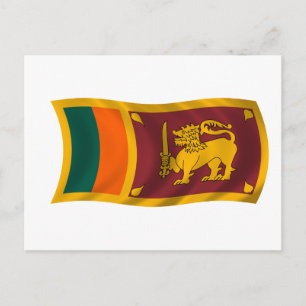 Waving flag of Sri Lanka Postcard