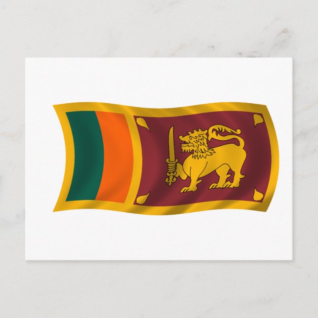Waving flag of Sri Lanka Postcard (Front)