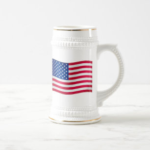 Waving Flag of USA Beer Stein