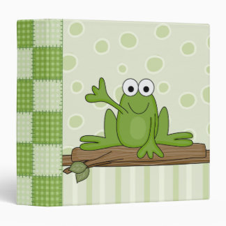 waving froggy frog 3 ring binder