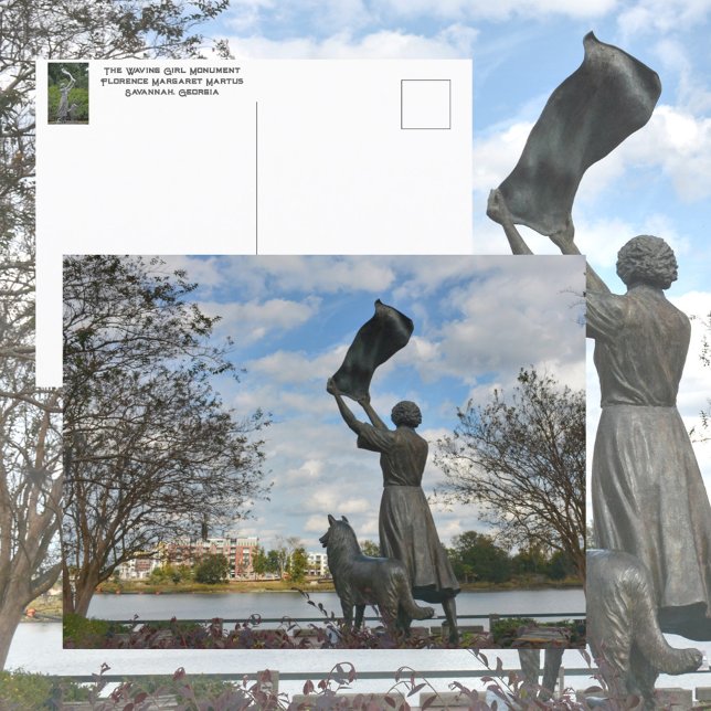 Waving Girl Monument Savannah GA Photographic Postcard (Creator Uploaded)
