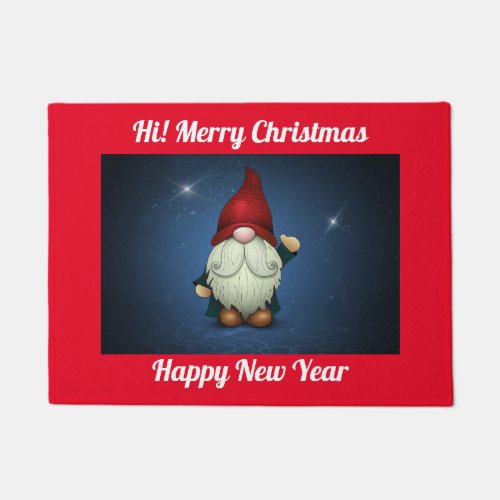 Waving Gnome Holiday Door Mat