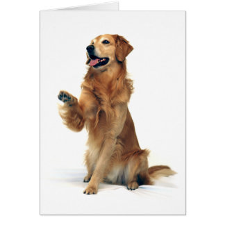Waving Golden Retriever Cards