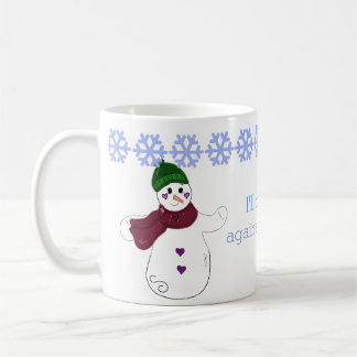 Waving Goodbye Snowman Coffee Mug