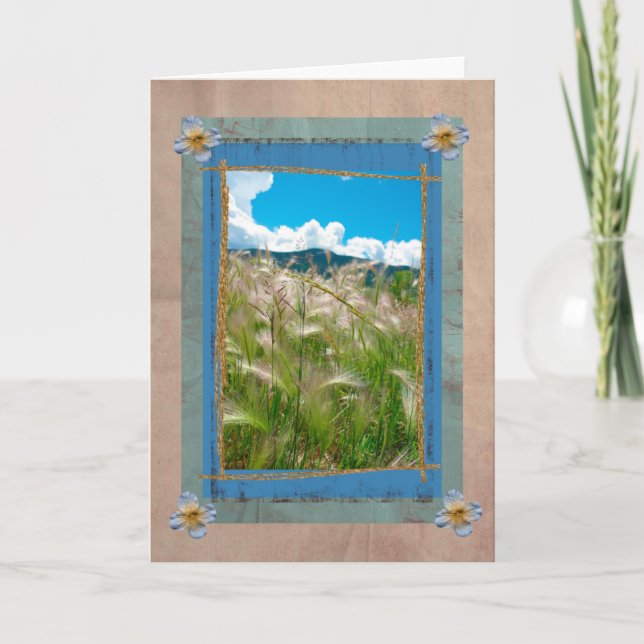Waving Grass Greeting Card (Front)