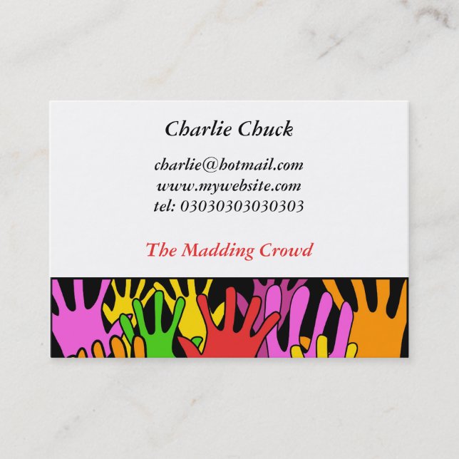 Waving Hands Business Card (Front)