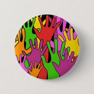Waving Hands Pinback Button