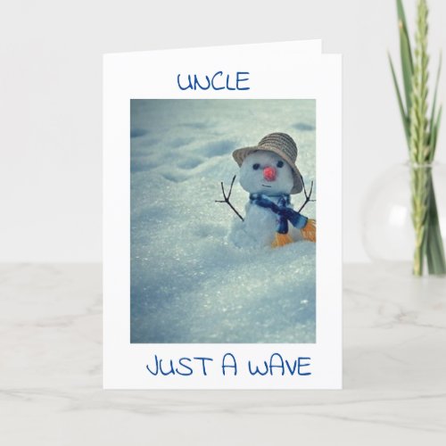 WAVING HELLO ON YOUR BIRTHDAY UNCLE CARD