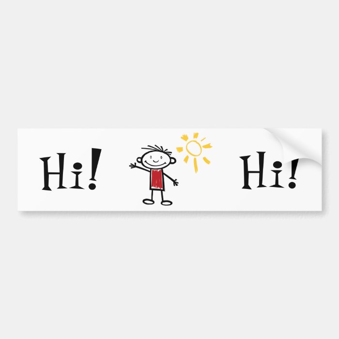 Waving Hi Bumper Stickers