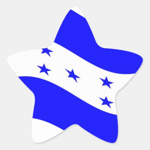 Waving Honduras Flag Star Sticker