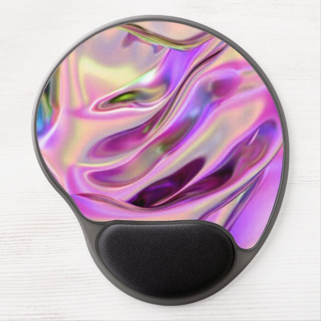 Waving Iridescent  Metallic Pink Mouse Pad (Front)