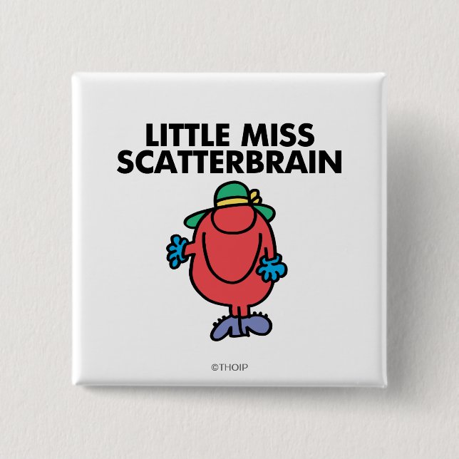 Waving Little Miss Scatterbrain Button (Front)