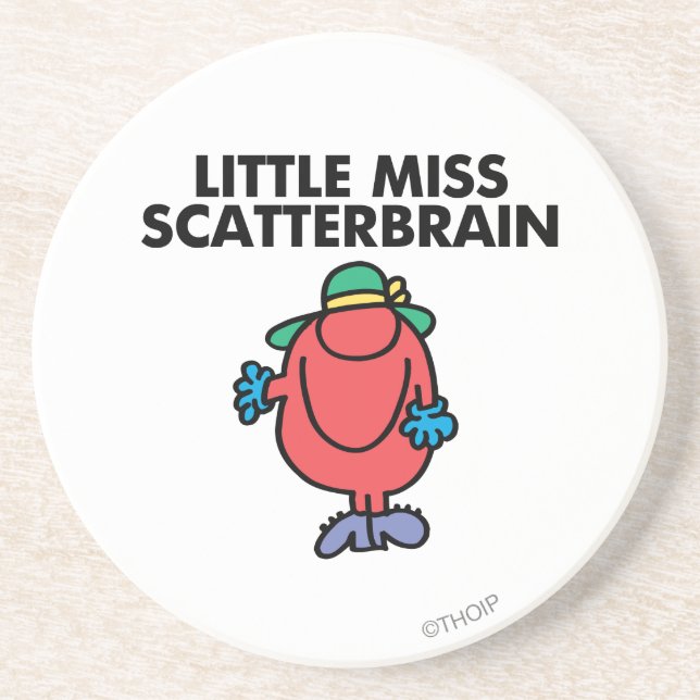 Waving Little Miss Scatterbrain Sandstone Coaster (Front)