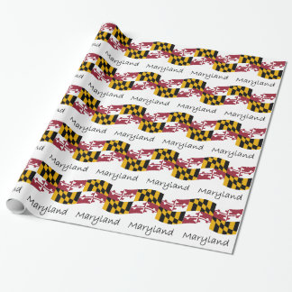 Waving Maryland Flag And Name Wrapping Paper
