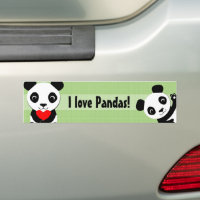 Love Car Decals - Car Stickers, I Love Panda Car Decal