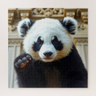 Waving Panda Design Jigsaw Puzzle