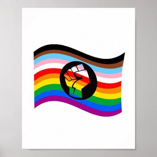 Waving QPOC Pride Flag Poster