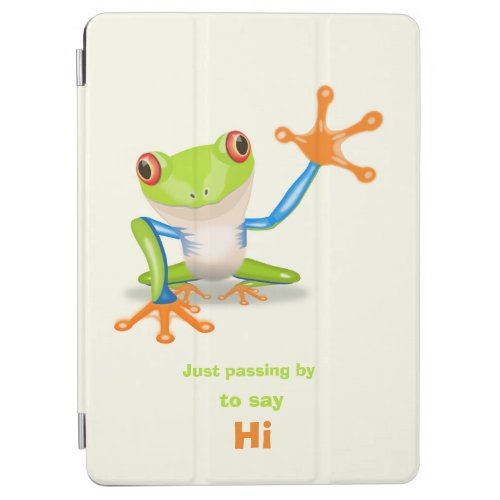 Waving red eyed tree frog illustration iPad air cover