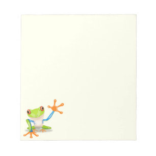 Waving red eyed tree frog illustration notepad