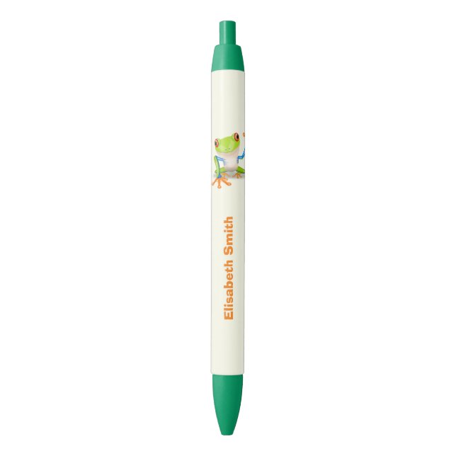 Waving red eyed tree frog illustration pen (Front Vertical)