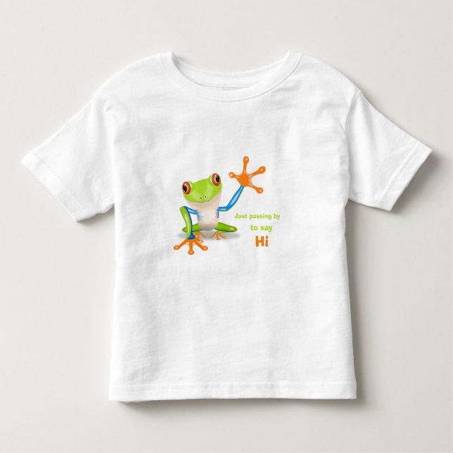 Waving red eyed tree frog toddler shirt (Front)
