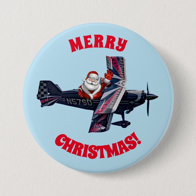 Waving Santa   Button (Front)
