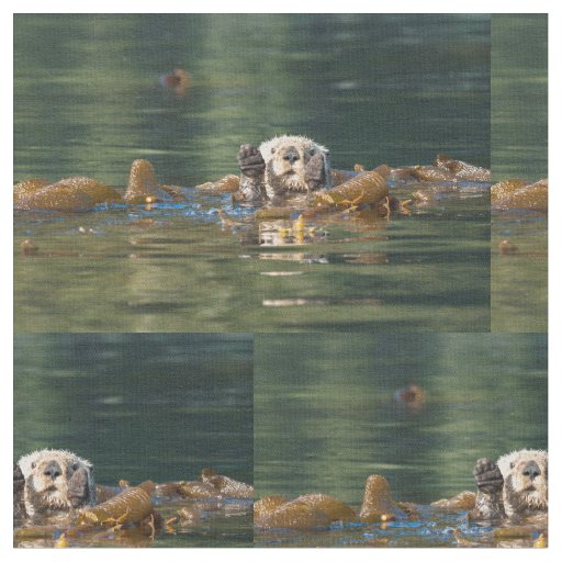 Waving Sea Otter Fabric