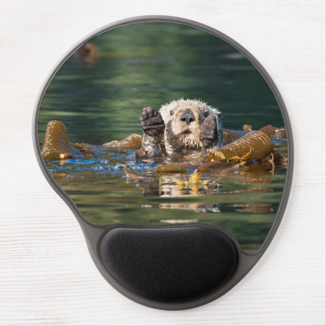 Waving Sea Otter Gel Mouse Pad (Front)