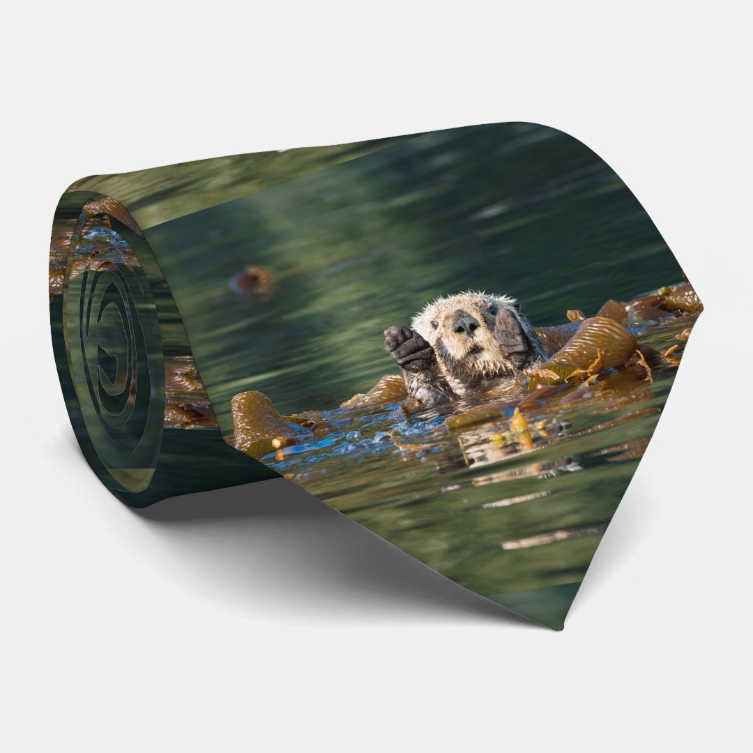 Waving Sea Otter Neck Tie | Zazzle