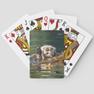Waving Sea Otter Poker Cards