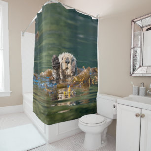 Waving Sea Otter Shower Curtain