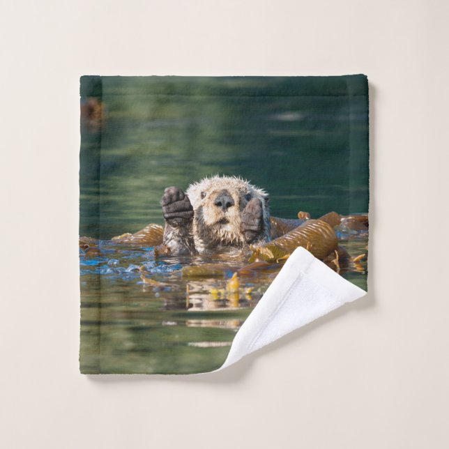 Waving  Sea Otter Wash Cloth (Wash Cloth)