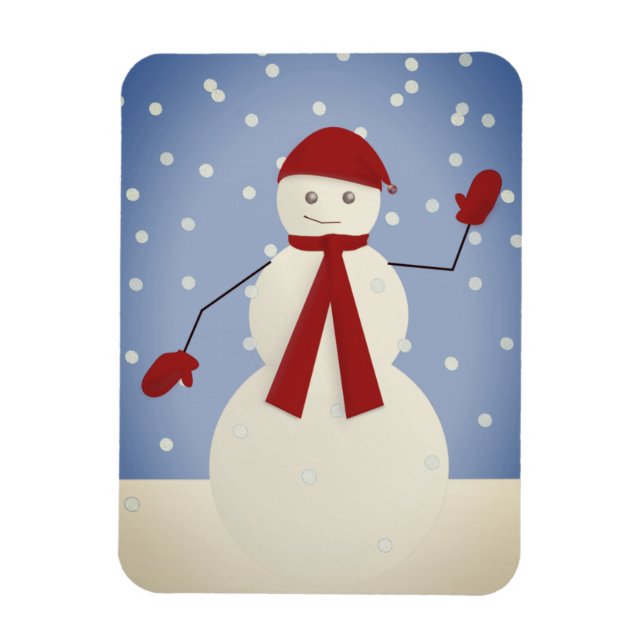 Waving Snowman Magnet (Vertical)