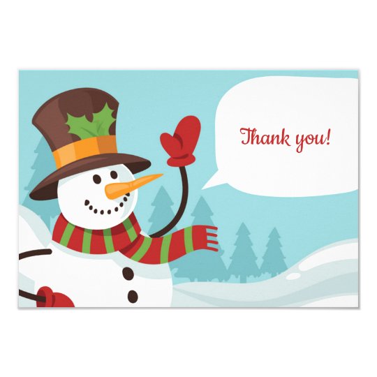 Waving Snowman Thank You Card | Zazzle.com