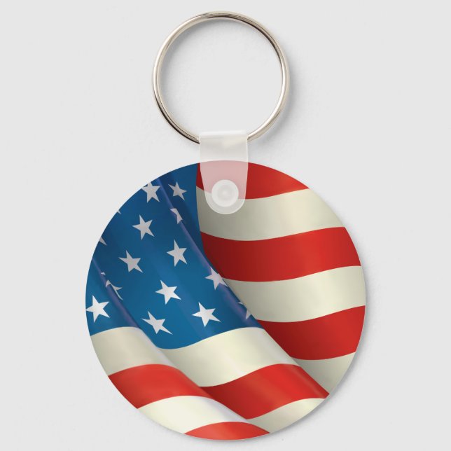 Waving U.S. Flag Keychain (Front)