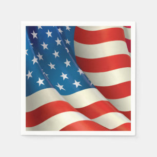 Waving U.S. Flag Patriotic Symbol of America Napkins