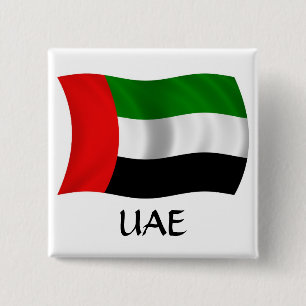 Waving UAE Flag Pinback Button
