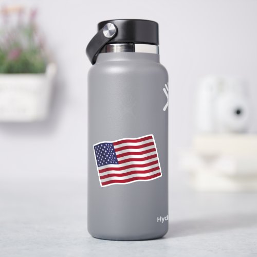 Waving United States Flag Waterproof Sticker