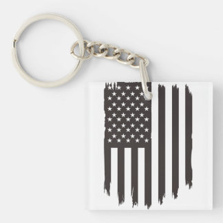 Waving United States National Flag Keychain