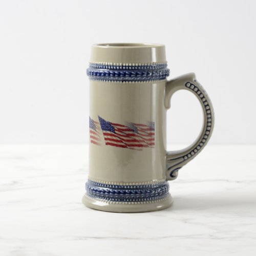 Waving US Flag Beer Stein