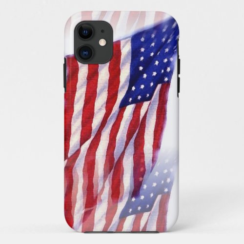 Waving US Flag iPhone 11 Case