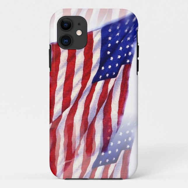 Waving US Flag Case-Mate iPhone Case (Back)