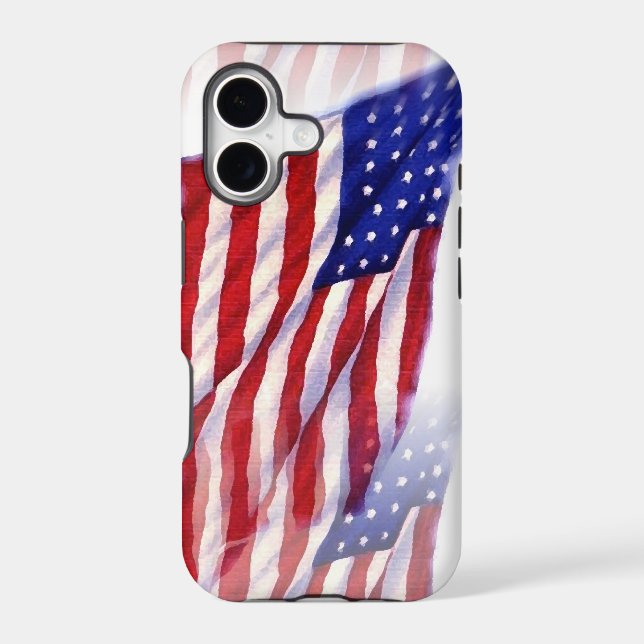 Waving US Flag Iphone Case (Back)
