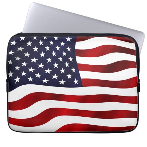 Waving US Flag Laptop Sleeve