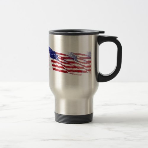 Waving US Flag Travel Mug