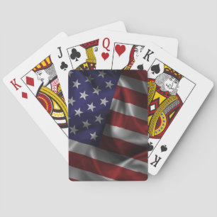 Waving USA Flag Poker Cards
