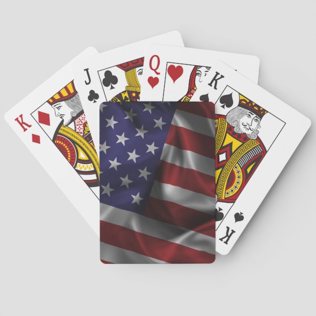 Waving USA Flag Poker Cards (Back)